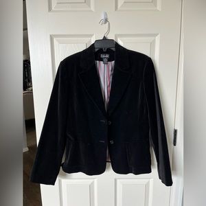 Black Velvet 2-Button Blazer. Size 12